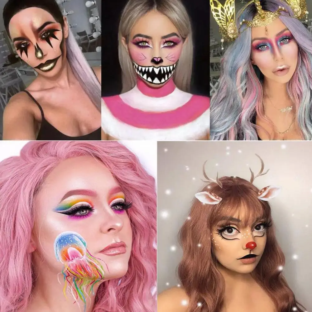 20-Farben-Gesichtsbemalungspalette mit 10 Pinseln, Gesichtsbemalungscreme, Halloween, Weihnachten, Cosplay, Party, Körperkunst, Make-up-Paste