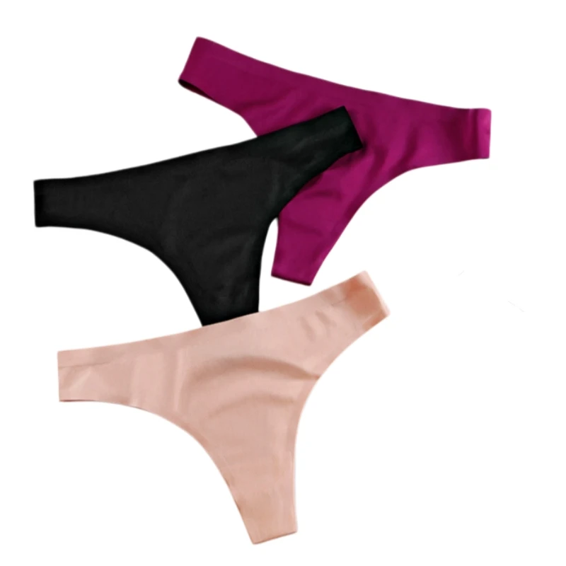 Einfarbige Eisseide Damen T-Pants mit Niedrigem Bund, Dünner Schnelltrocknender Nahtloser G-String, Unsichtbare Unterwäsche für Mädchen
