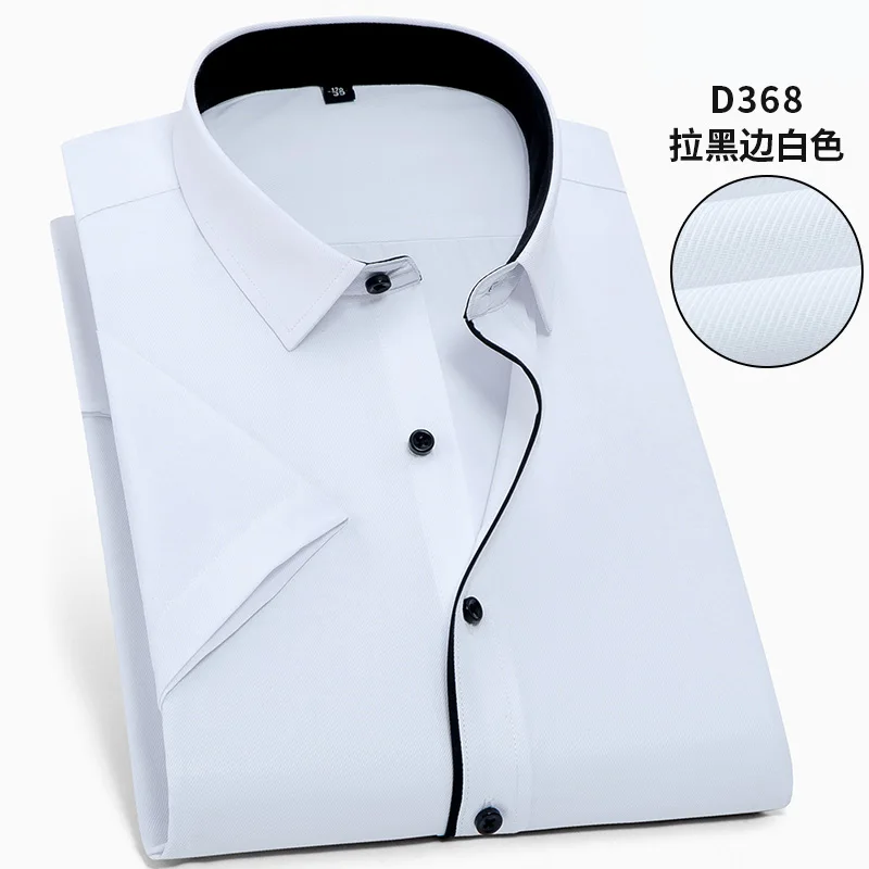 Plus Size 12XL 11XL 10XL 170kg Men\'s Short-Sleeved Shirts Summer Solid Color Turn-down collar Casual Beach Style Office Shirts