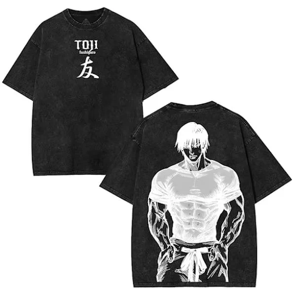 2026 Jujutsu Kaisen Anime Fushiguro Toji Bedrucktes T-Shirt für Herren und Damen, gewaschenes T-Shirt, hochwertiges Vintage-Baumwoll-T-Shirt