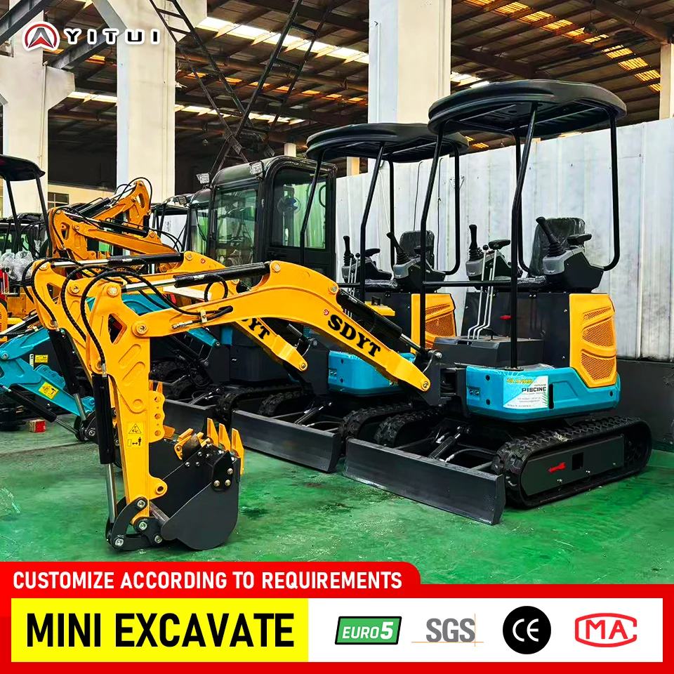 รถขุดขนาดเล็ก 2.0 ตัน แบบปรับแต่งได้ พร้อมรางยาง ประหยัดน้ำมัน เหมาะสำหรับงานก่อสร้างทั้งภายในและภายนอกอาคาร