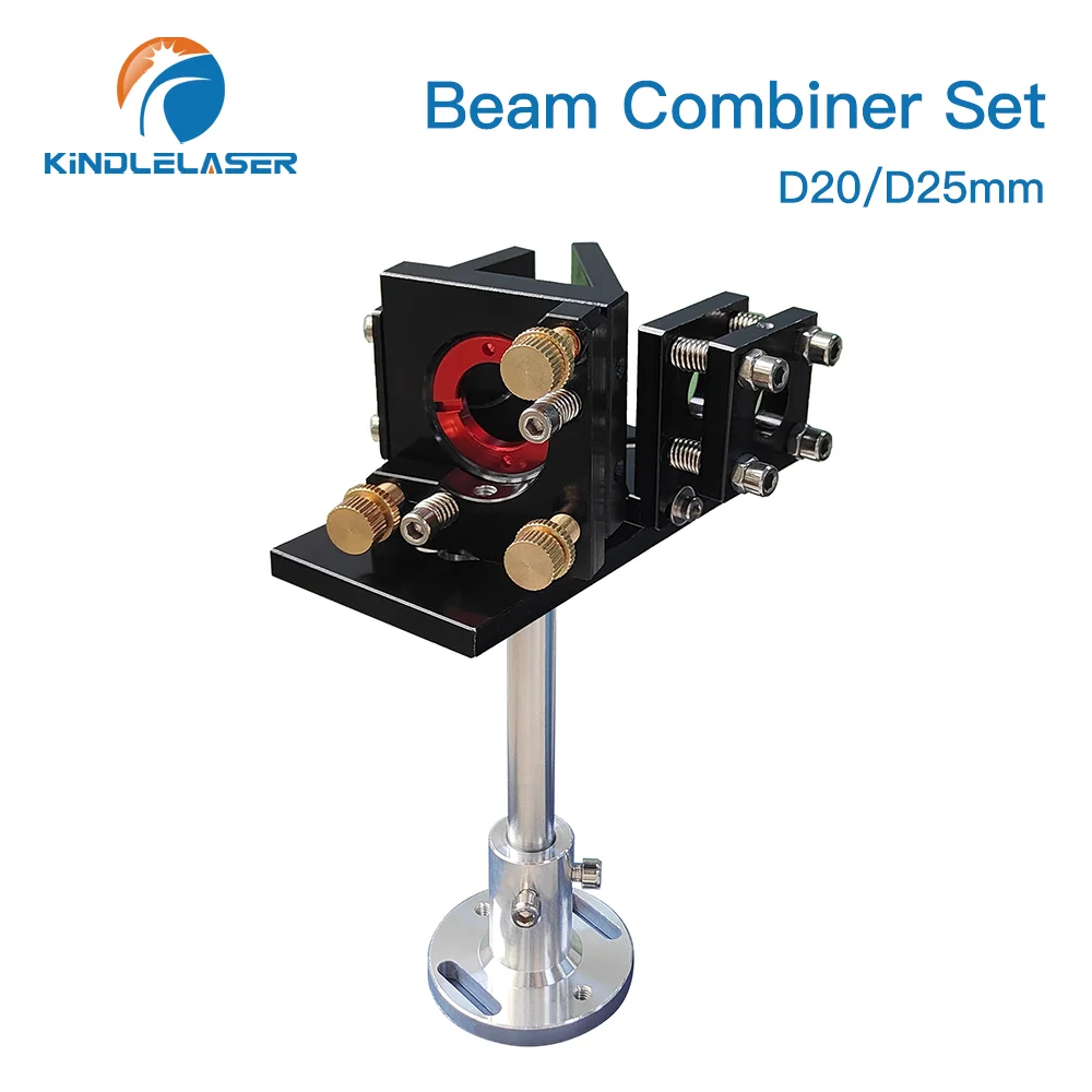 ZnSe Set Penggabung Balok Laser D20/25Mm Lensa Balok ZnSe + Penunjuk Merah Dudukan Kombinasi untuk Mesin Pemotong Ukiran Laser CO2