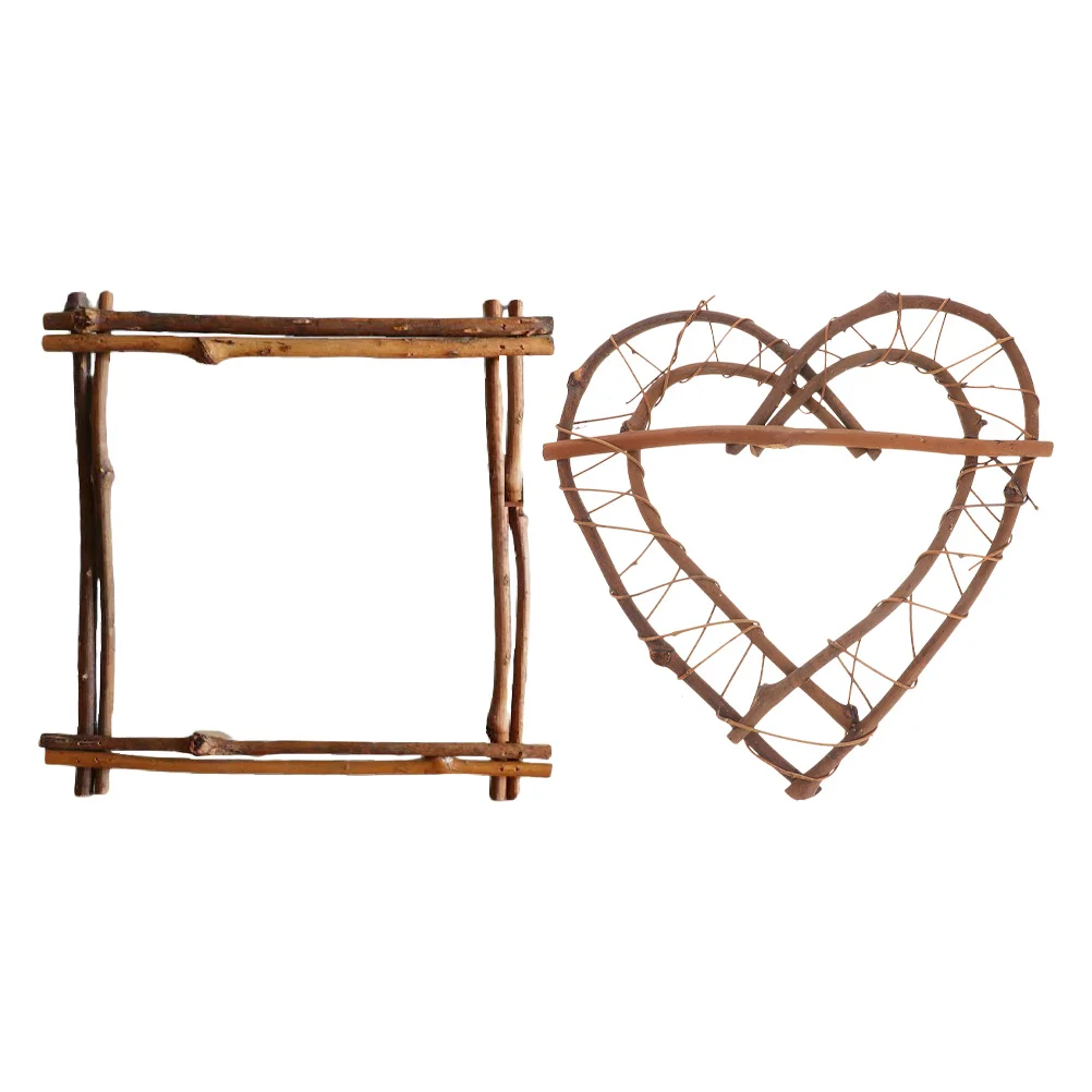 

2pcs Rattan Holder For Air Plants Tillandsia Square Base Plant Display Frames Frame Garden Decor Plant Storage Holder