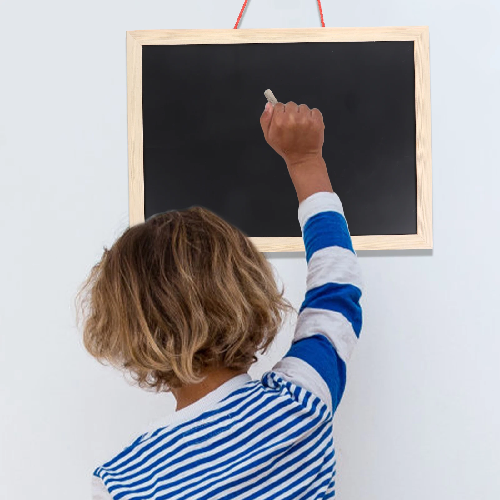 

1 Set Double Sided Rectangular Cork Bulletin Chalkboard Surface Desktop Memo For Home Office Classroom Wall Mounted Message