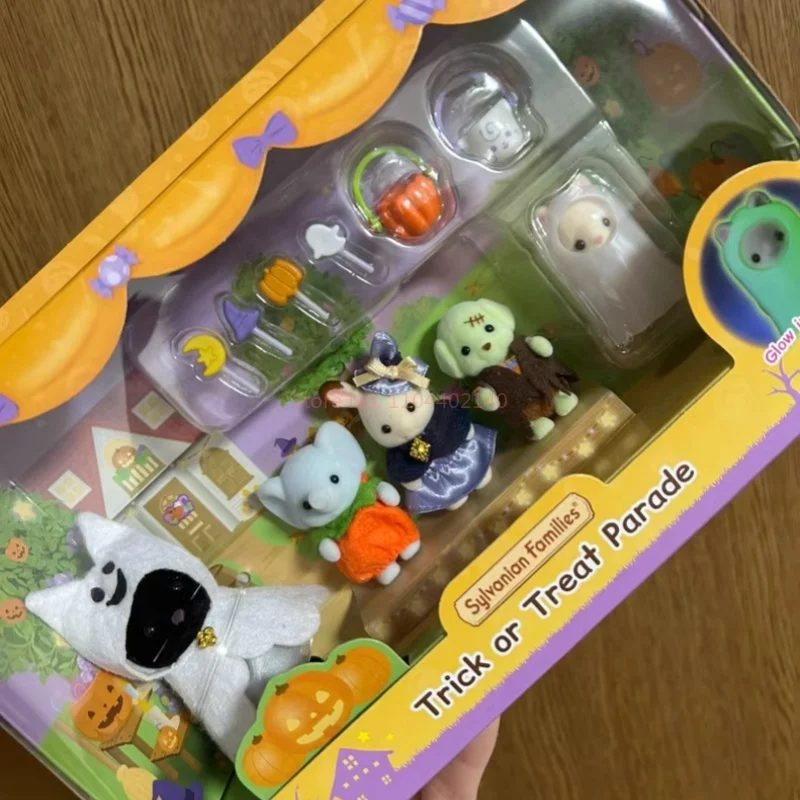Sylvanian Families Baby Halloween Anime Toy Play House Family Toy Ghost Disguised As Pumpkin Children Easter Gift Birthday Gifts
