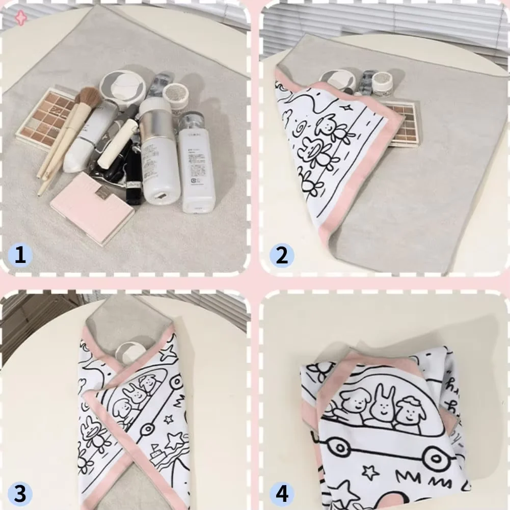 Sanrio Hello Kitty Magic Folding Cloth Camera SLR Lens Protective Wrap Cover Cloth Portable Makeup Travel Sundries Storage Bag