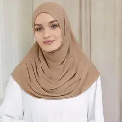 Muslim Wrinkle Undercap Hijab Soft Stretchy Ramadan Underscarf Pure Color Hijab Outdoor Bonnet New Women Full Cover Inner