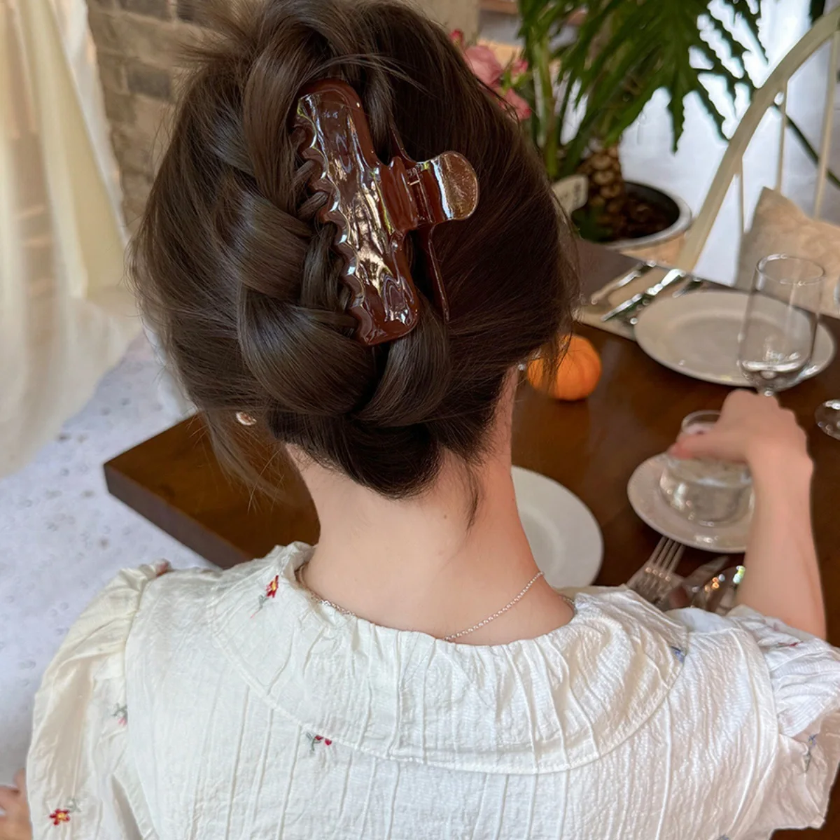 جديد 9.5 سنتيمتر كبير السلحفاة اللون خلات مشبك شعر الفرنسية الرجعية مخلب مقاطع كراب مقاطع الشعر للنساء الفتيات إكسسوارات الشعر #3