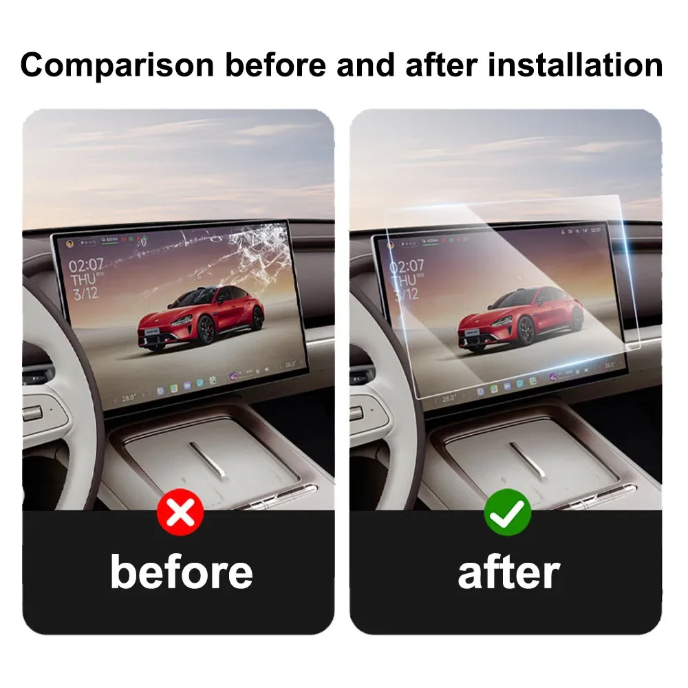 Tempered Film For Car Screen Interior Supplies Fit For New Xiaomi SU7 2026 High Definition Transparent Protective Film