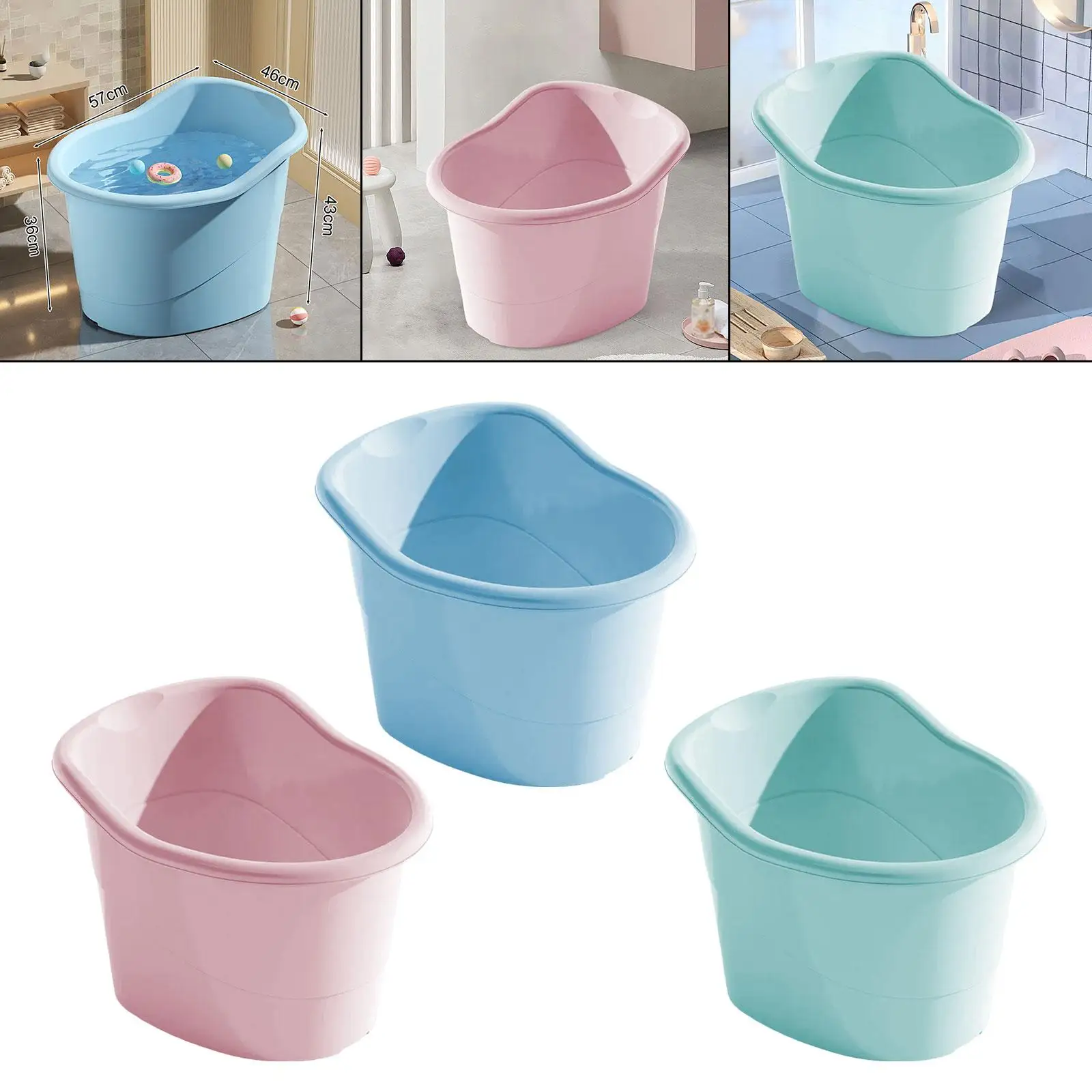 

Kids Bath Bucket Anti Slip with Support Seat Kids Bath Tub Baby Shower Bucket for Babies Kids Children Gifts Boys and Girls