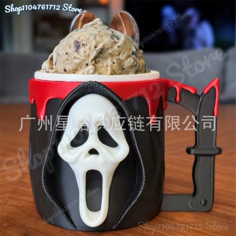 

Ghost Face Ice Cream Pint Holder Creative Funny Cup For Ice Cream Or Cold Drink Unique Halloween Style Cup For Kids And Adults