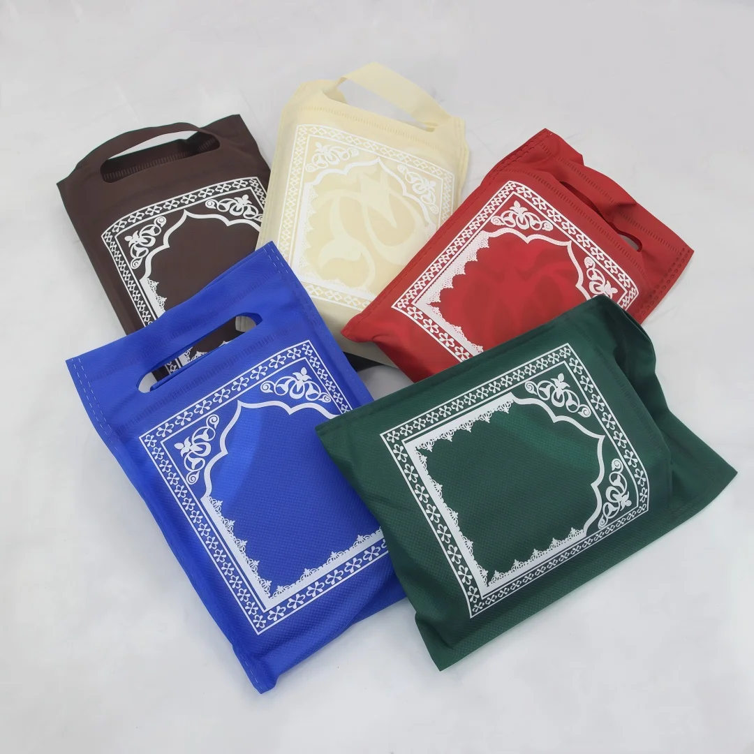 Lightweight Non-woven Handbag Prayer Rug, Foldable Printed Worship Mat, Portable Simple Prayer Mat for Travel