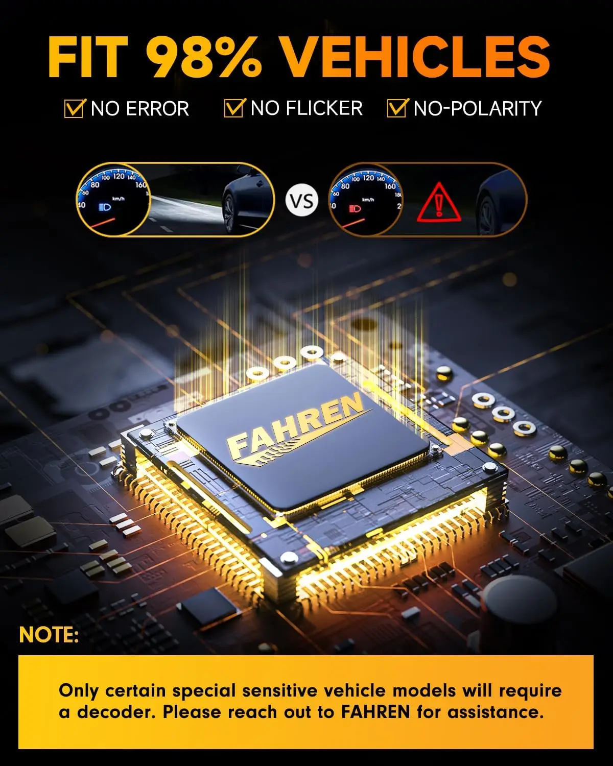 H13/9008 40000LM 6500K Super Bright LED Bulbs, 1:1 Size, No Adapter Needed, Pack of 2