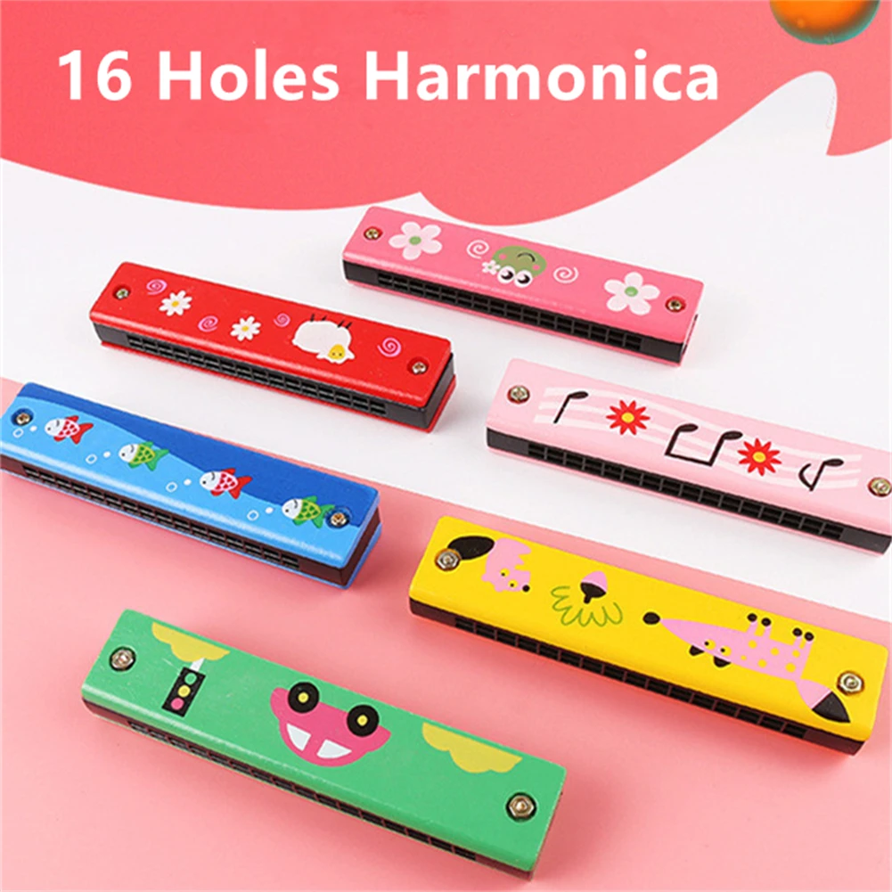 Kids Children Harmonica 16 Holes Attract Kids\\\\\\\' Attention Educational Musical Instrument Sound Toy High Quality