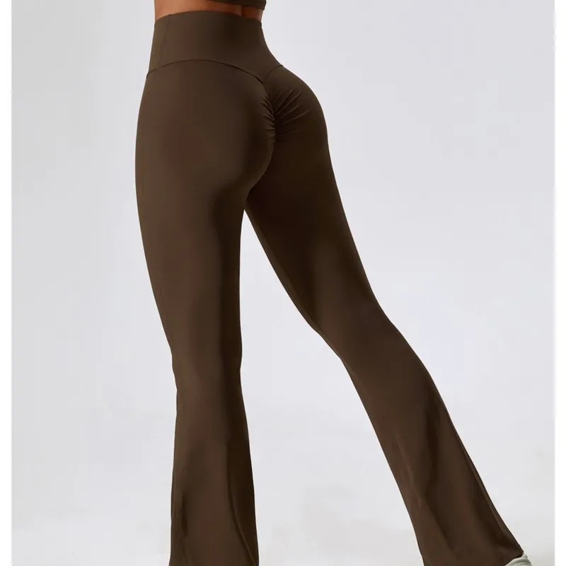 Women Workout Micro-Flare Leggings Yoga Pants High Waist Wide Leg Pants Gym Fitness Sports Flared Pant Latin Dance Trousers