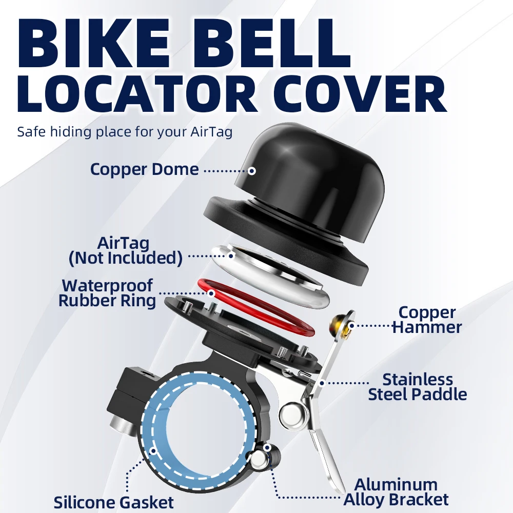 VICTGOAL campanello per bicicletta per custodia AirTag impermeabile ciclismo avvertimento GPS Tracker Cover MTB bici da strada accessori per Scooter elettrici