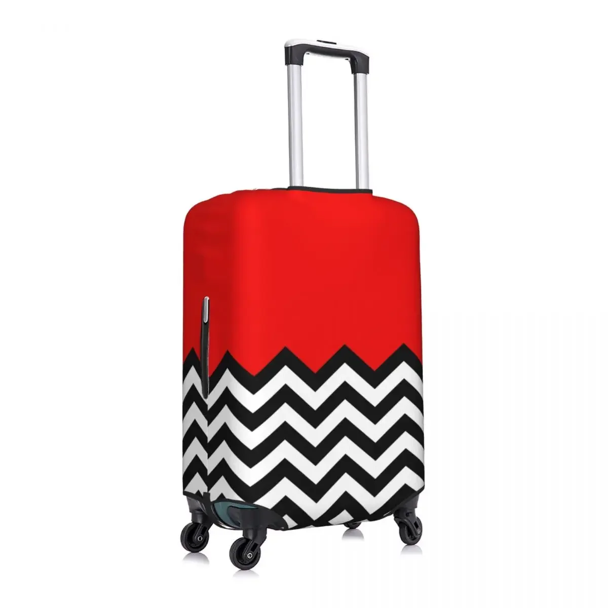 Custom Funny Modern Twin Peaks Geometric Zigzag Luggage Cover Protector Washable Bohemian Travel Suitcase Covers