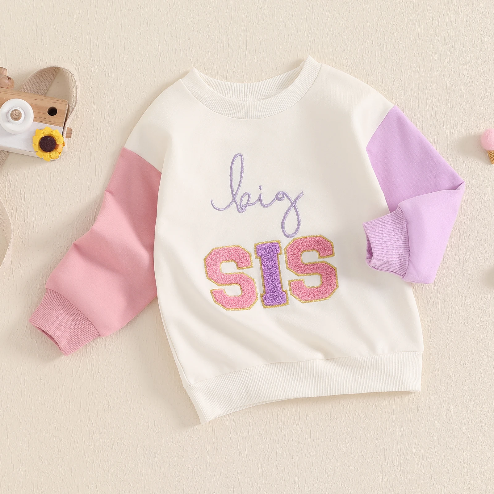 BeQeuewll Kids Girls Boys Sweatshirt Tops Autumn New Long Sleeve Letters Embroidery Hoodie Toddler Casual Pullover Clothes image 3