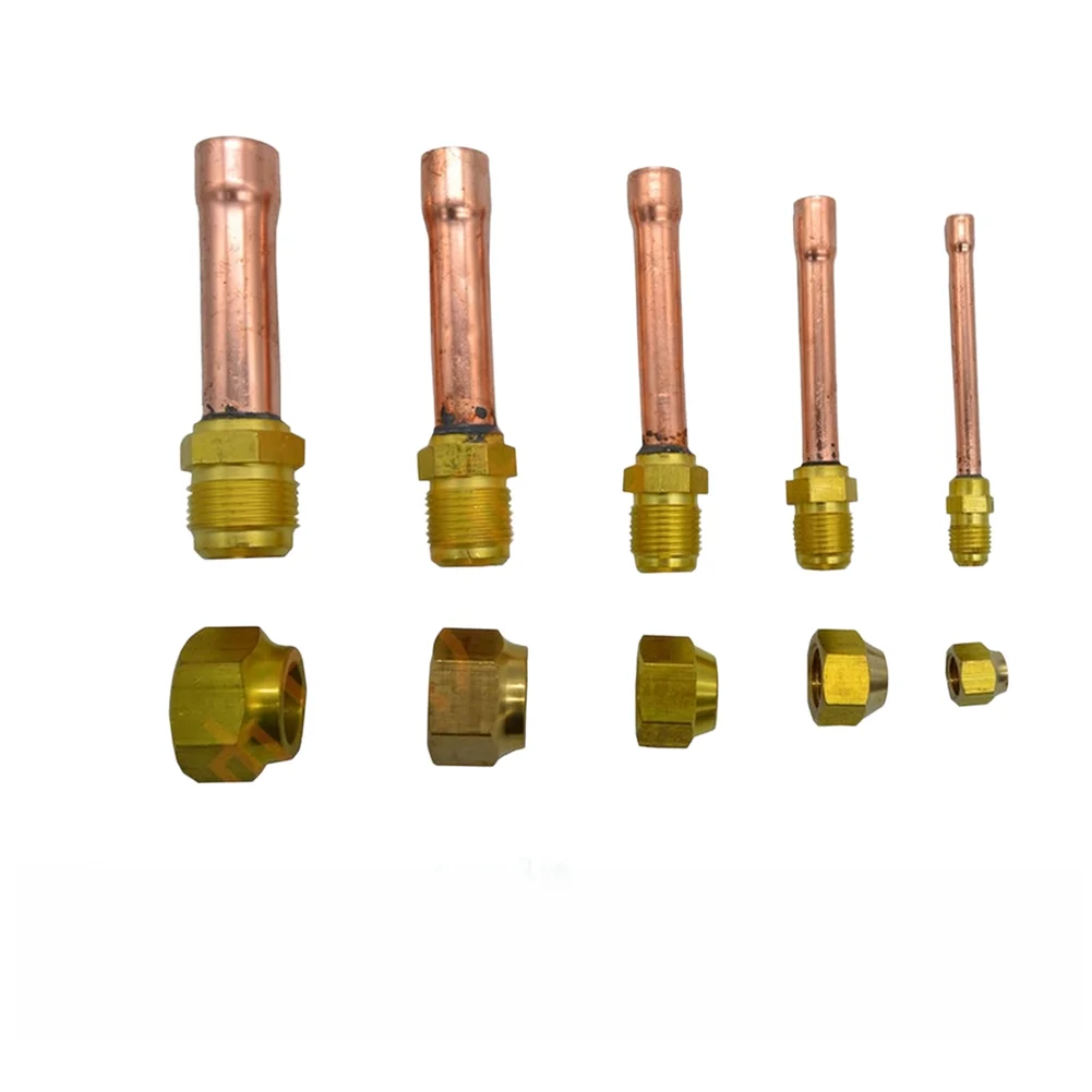 Pure Copper AC Indoor Pipe Fitting Thickened Welding Connector for 6 10 12 16 19mm Tubing Air Conditioner Installation
