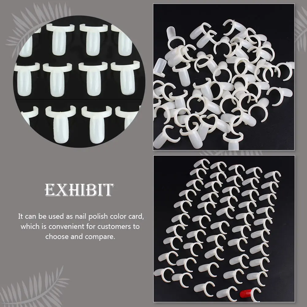 100Pcs Cincin Display Warna Kuku Kartu Warna Manikur Papan Sampel Cat Kuku Gel Cincin Display Manikur Perlengkapan Seni Kuku