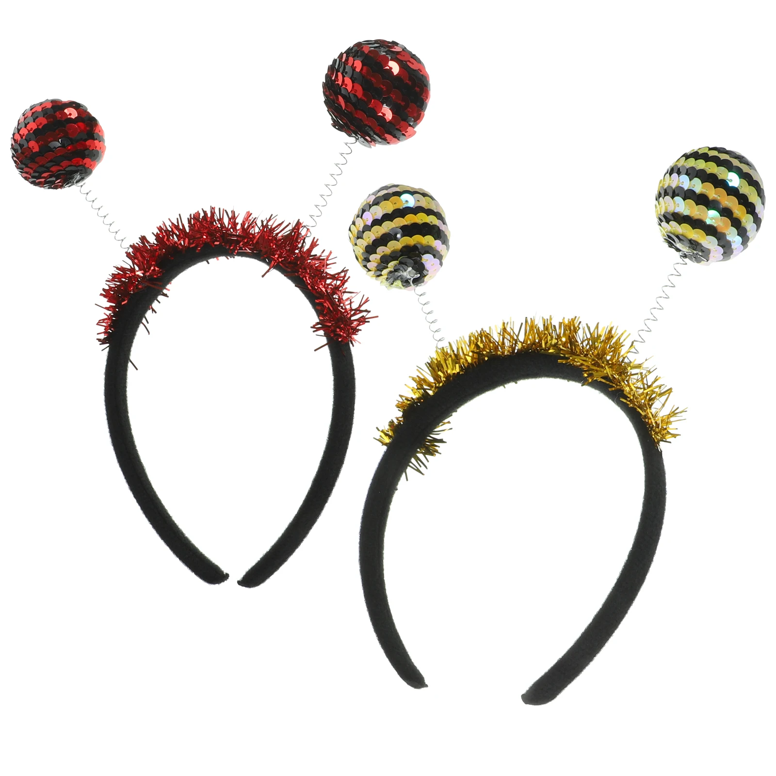 

2pcs Ladybug Bee Shape Headband Boppers Headdress Halloween Party Cosplay Photo Props Carnival Hair Band Adult Costume Accessory