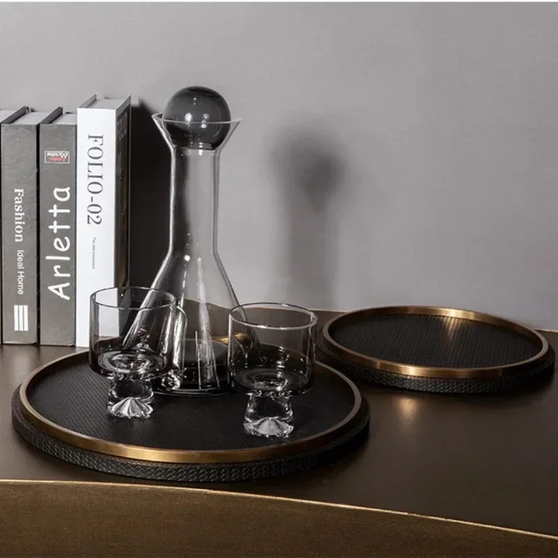 Modern light luxury board house bungalow villa coffee table countertop tray kettle water cup soft decoration ornament