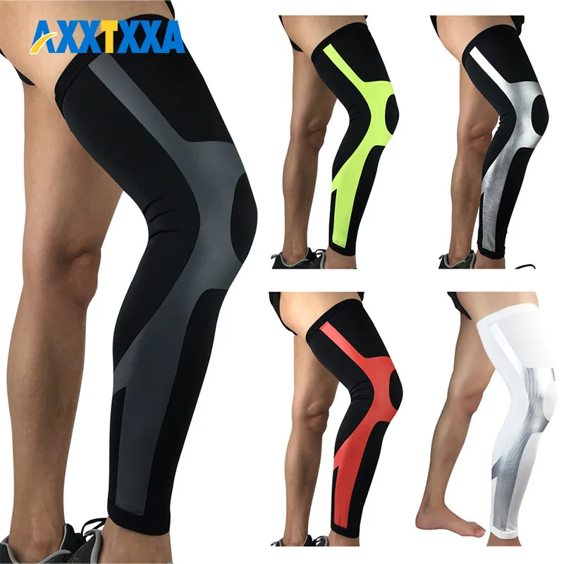 

1Pcs Full Leg Compression Sleeve Knee Pads Cycling Leg Warmers Long Leg Sleeves Running Cycling MTB Riding Legwarmers Men Women