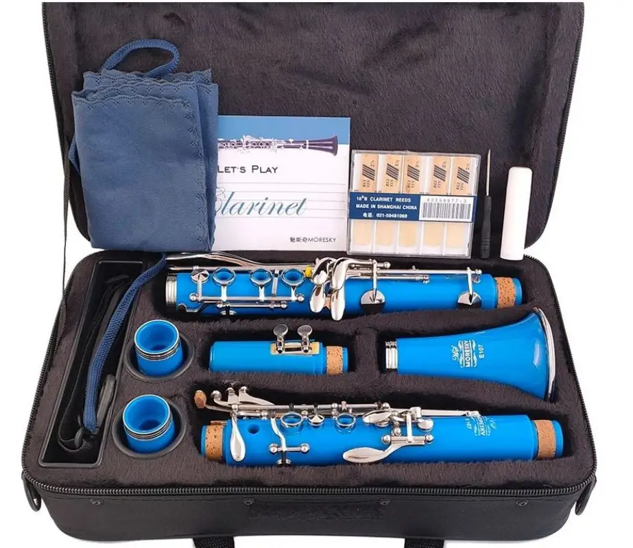 MORESKY Bb Clarinet 17 Keys Sib Klarnet Wathet Blue Clarinete E107