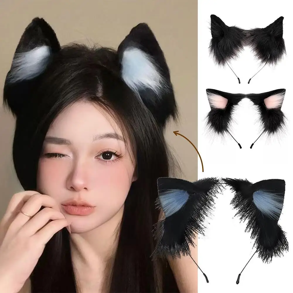 

Plush Animal Cat Ear Headband For Women Girls Cosplay Hair Hoop Halloween Anime Hairband Headwear Christmas Hair Accessories