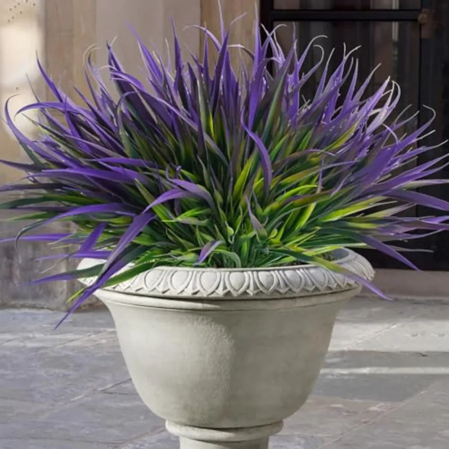 

Bundles Artificial Outdoor Plants UV Resistant Fake Grass Plants Faux Plastic Plants ery Shrubs for Home Garden Pathway Window
