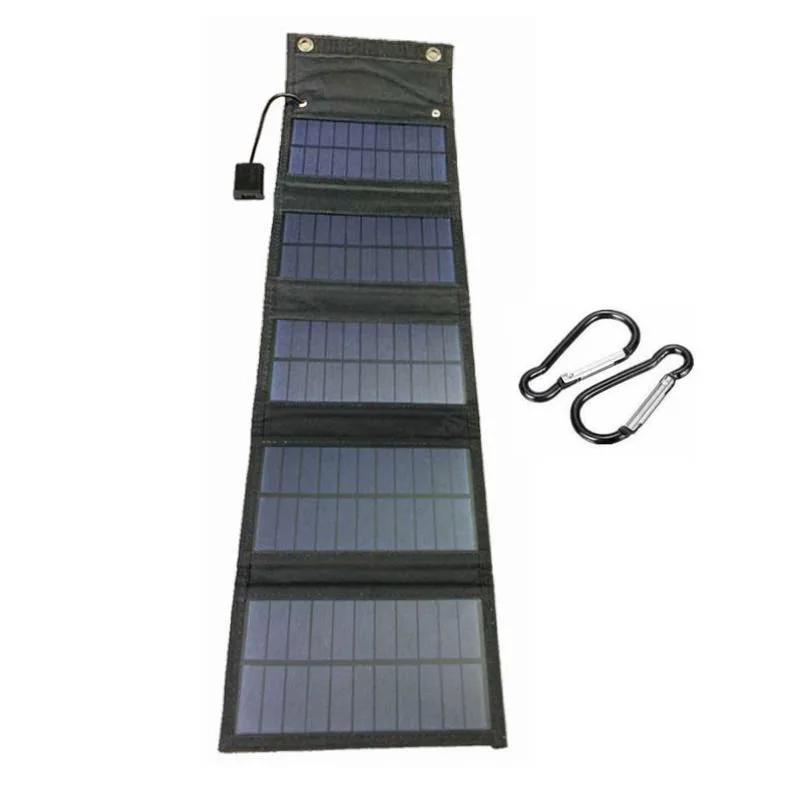 Panel de energía Solar plegable para exteriores, cargador portátil resistente al agua, USB, 5V, 70W, para acampada y senderismo