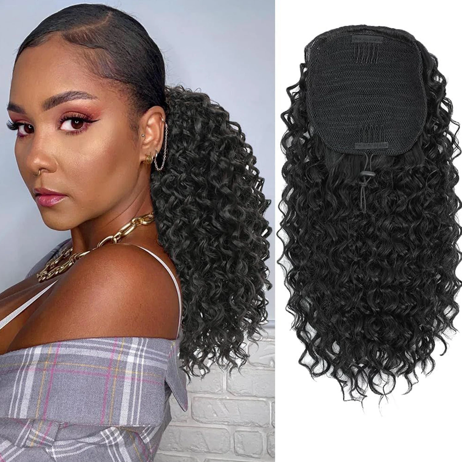 

Волна воды, хвост на шнурке, бразильские человеческие волосы Remy, наращивание хвоста для женщин, наращивание хвоста, натуральный цвет