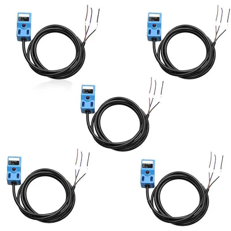 NEW HOT In Stock-DC 10-30V 3-Wire Inductive Proximity Sensor Detector 5Pcs SN04-P 4Mm PNP NO Metal Detecting Sensor