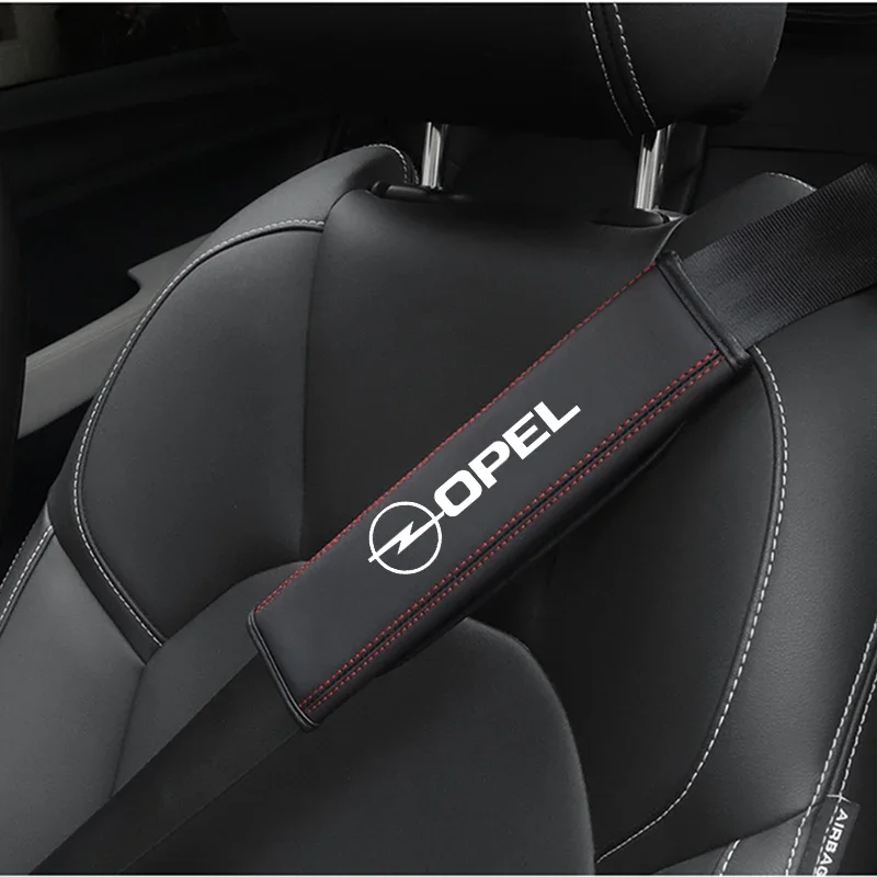 for opel astra h j k g vectra b c zafira b corsa c d mokka vivaro 1pc Cowhide Car Interior Seat Belt Protector Cover For Car