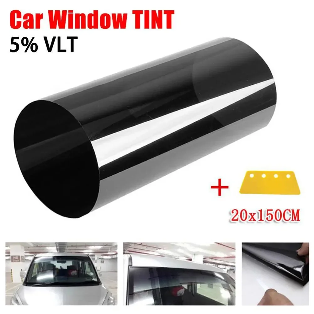 

20cm*150cm Car 5％VL Sun Visor Strip Tint Film Front Glass Windshield Protect Shade Blocking UV Rays Sticker Window Film