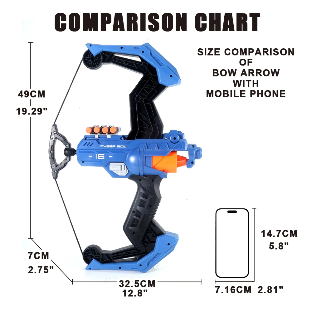 Juego de tiro con arco moderno para niños, construcción ABS duradera, arco y flecha para niños, adecuado como Navidad, Halloween, regalo de cumpleaños
