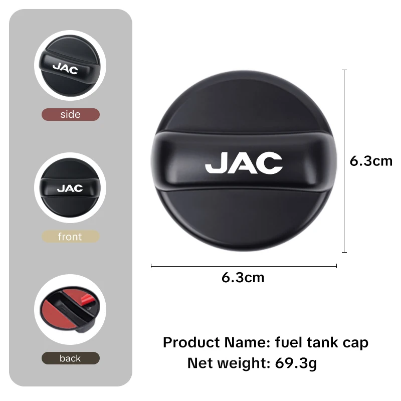 Car Fuel Tank Cap protective shell Universal Fuel Lid Trim Auto Interior Accessories For JAC Refine J3 J4 J7 JS3 JS4 KR1 S2 S3