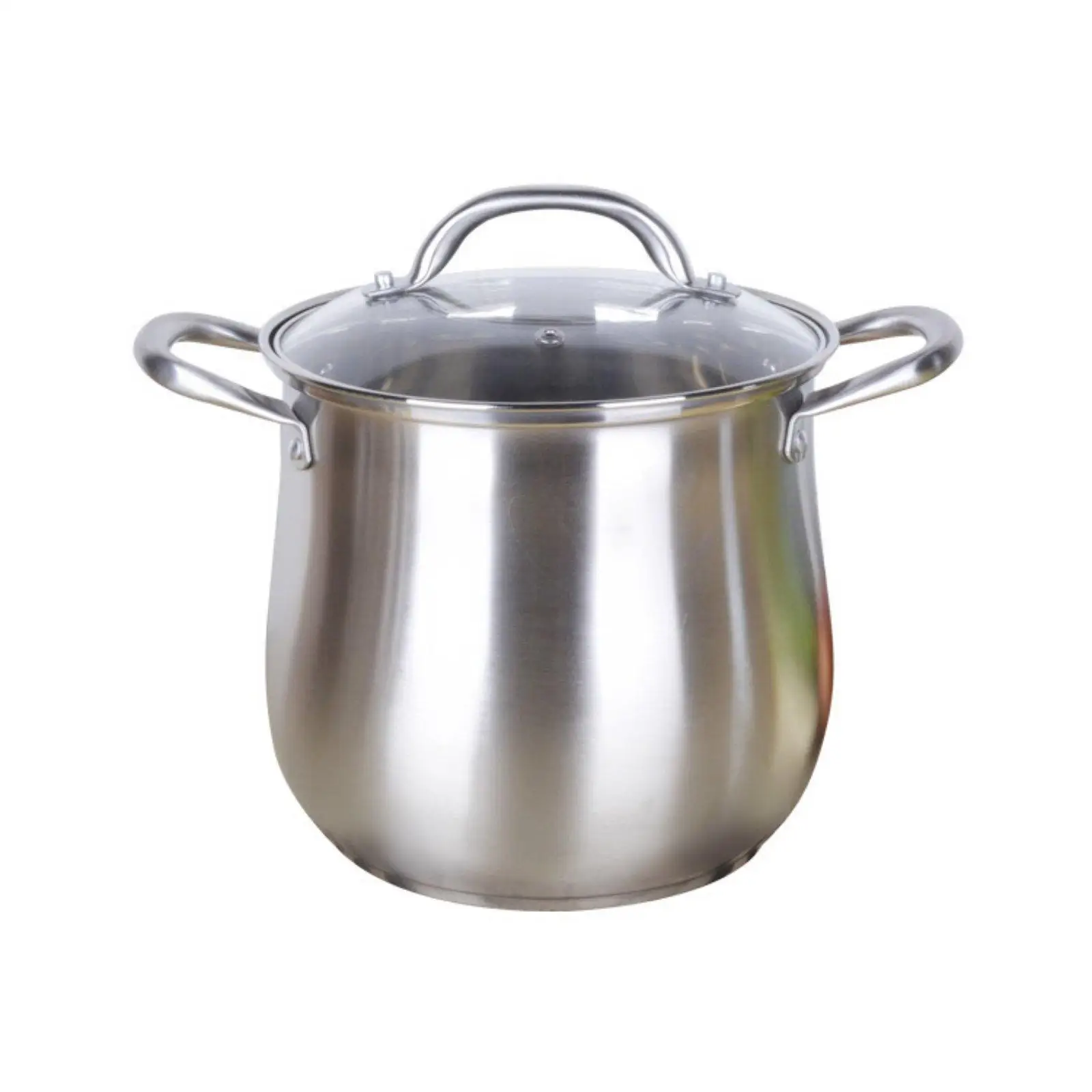 304 Stainless Steel Soup Pot Tall Cookware with High Arched Lid for Simmering Stews