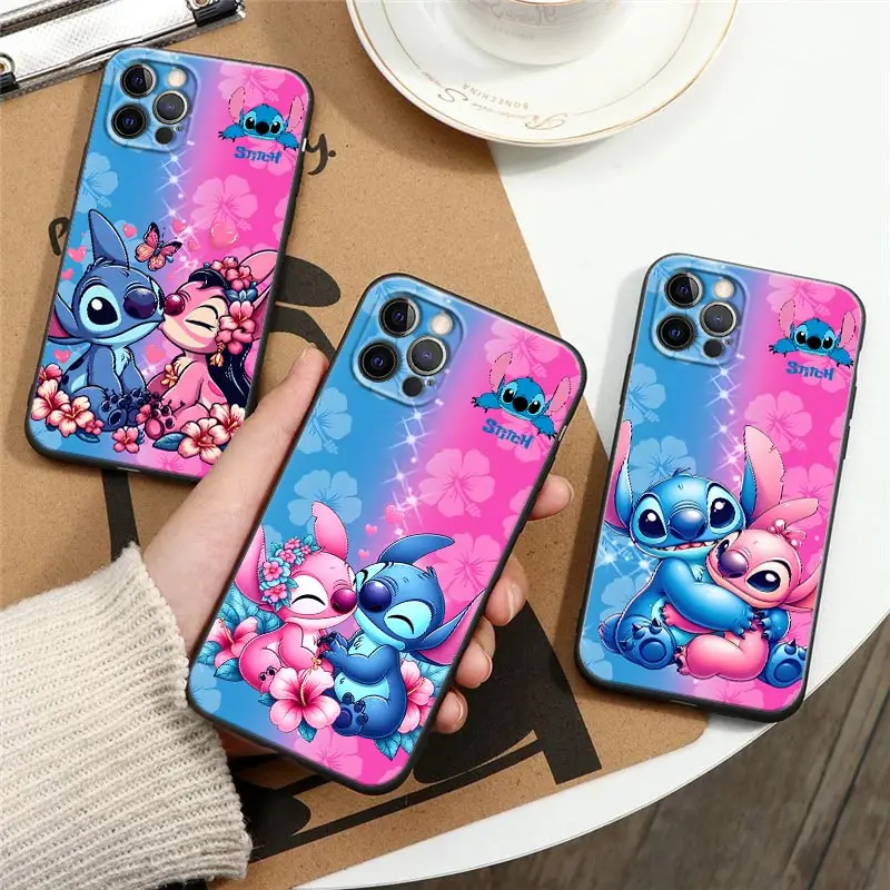 

Disney Stitch Angel Phone Case for iPhone 17 Cases 16 15 14 13 12 Mini 11 Pro Max 16 Plus 17Pro 17E 17 Air 16E 7 X S Soft Cover
