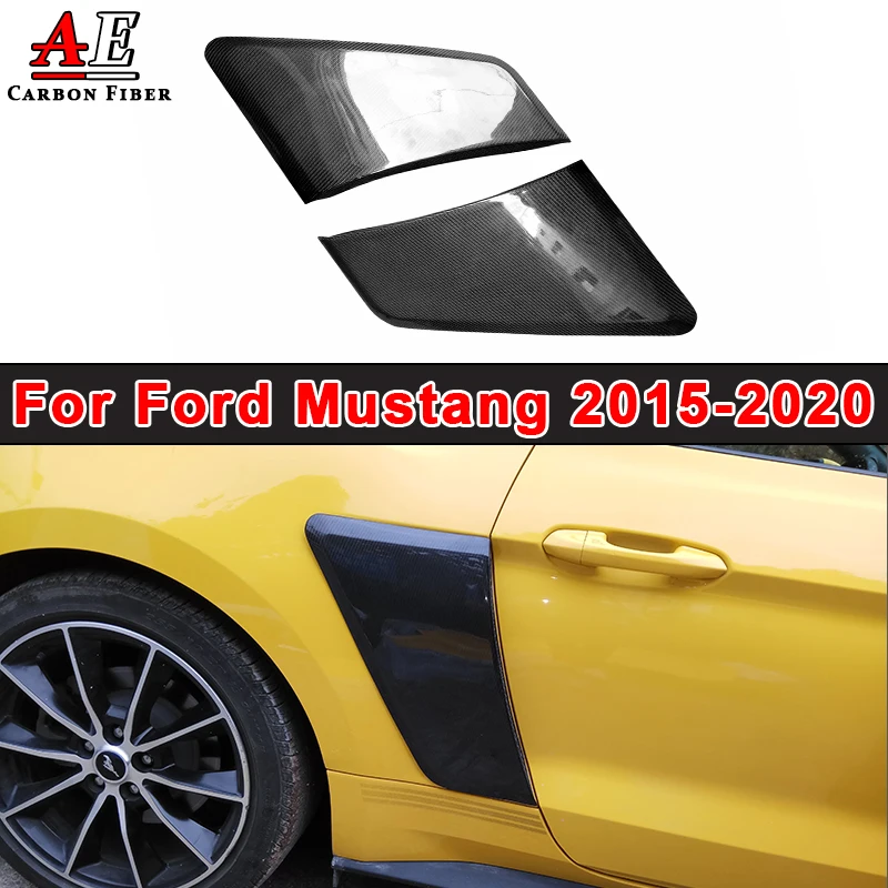 

Carbon Fiber Rear Fenders Trim For Ford Mustang Coupe 2-Door 2015-2020 Side Vent Air Intake Covers Body Kit