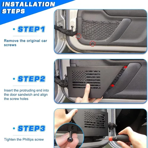 Imagen 2 del producto Caja de almacenamiento de puerta delantera de aleación de aluminio, 2 uds., para Jeep Wrangler JK