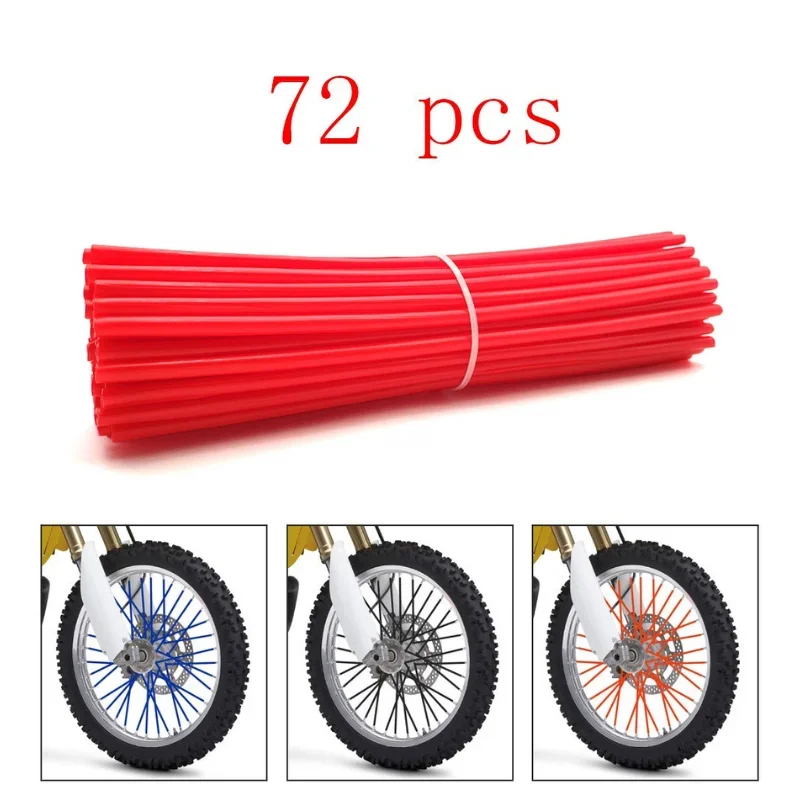 72Pcs Motorcycle Wheel Spoked Protector Wraps For Electric Bicycle Motocross Bicycle Bike Universal Riding Accessories