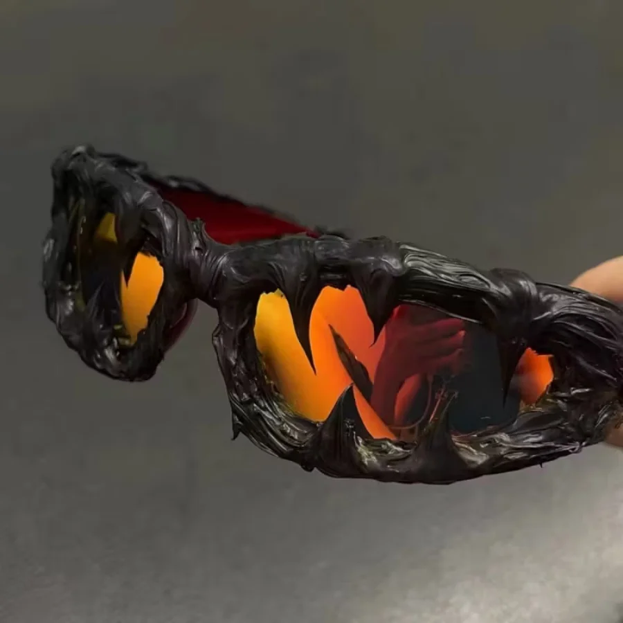 แว่นตาทรงเขาปีศาจสไตล์ดาร์ก โกธิค พังก์ สำหรับแต่งกายฮาโลวีน  อุปกรณ์เสริมสำหรับงานปาร์ตี้สุดเท่ สำหรับผู้ชายและผู้หญิง