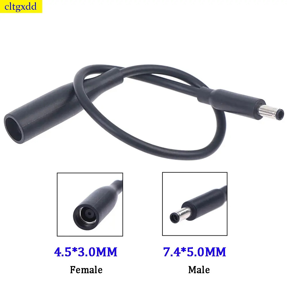 Cltgxdd 1 pieza para ordenador portátil Dell 7,4*5,0 macho a 4,5*3,0mm hembra DC convertidor de carga de energía adaptador de cable