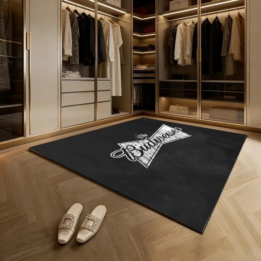 Alfombra de suelo de franela acogedora, suave y gruesa, antideslizante, para sala de estar, dormitorio, cocina, alfombras decorativas B-BudweiserS