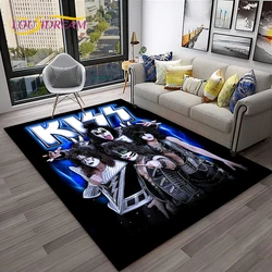 Retro KISS Rock Band Carpet Rug for Home Living Room Bedroom Playroom Sofa Kitchen Doormat Decor,Kid Area Rug Non-slip Floor Mat