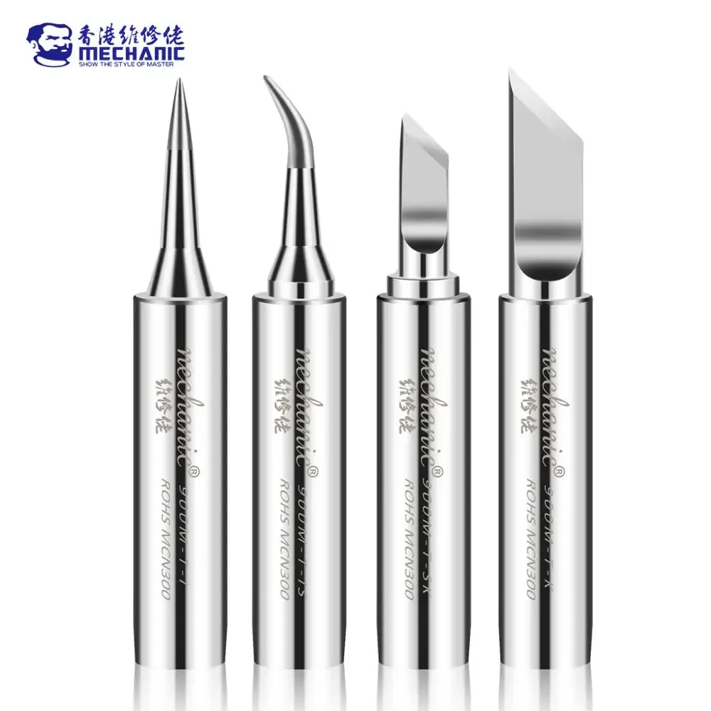 4pcs/set MECHANIC Original 900M-T Lead-Free Pure Copper Electric Soldering Iron Tip Welding Tip BGA Solder Repair Station Tool