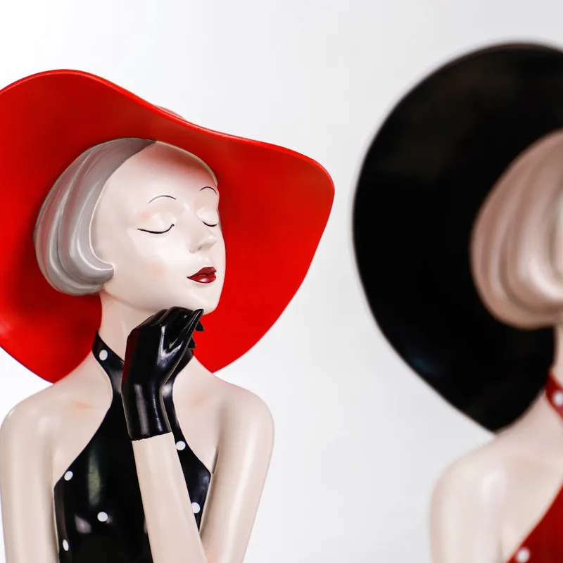 Figurine de fille moderne à la mode nordique, meuble TV pour la maison, modèle de chambre, meilleur ami, cadeau d'anniversaire pour femmes