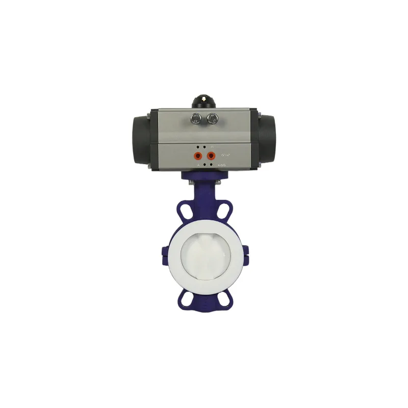 

Pneumatic fluorine-lined butterfly valve fluororubber cast steel corrosion resistance acid and alkali