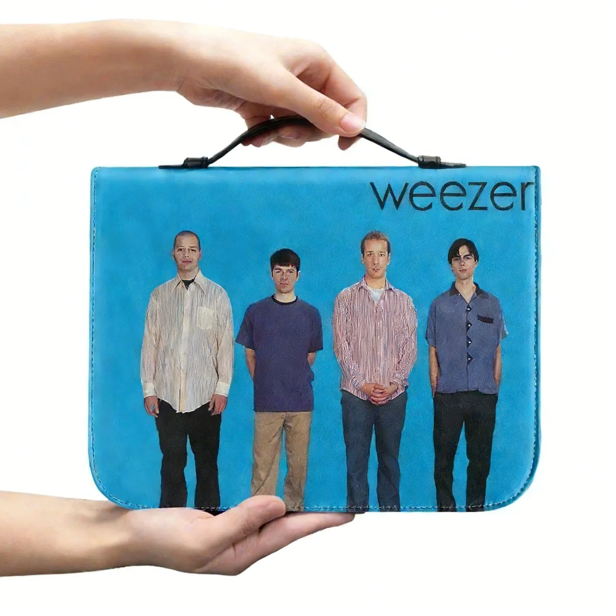 

2025 New Weezer Pop Rock Band Custom Bible Bags Christian Gifts Covers Bible Pack Waterproof Leather Bag Pockets Package Case